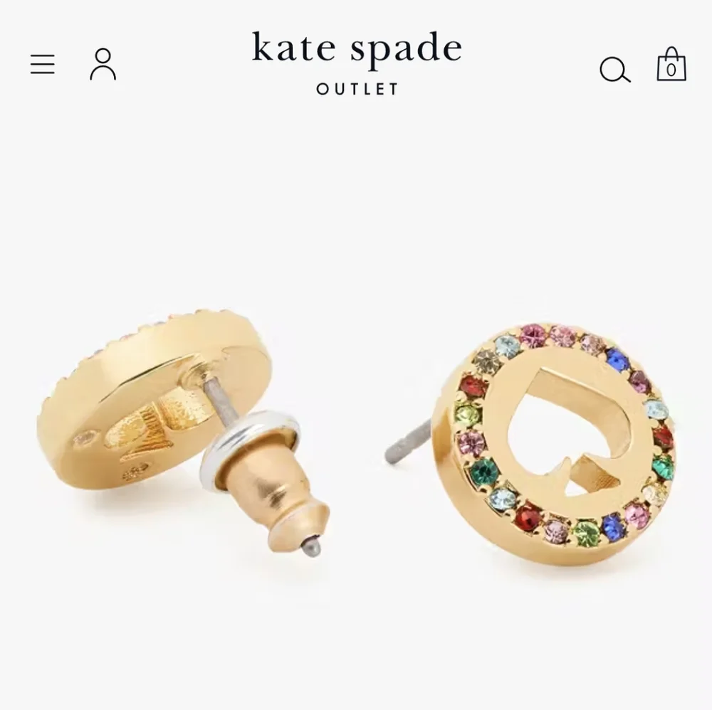 NWT Kate Spade Multicolor Spot The Spade Stud Earrings